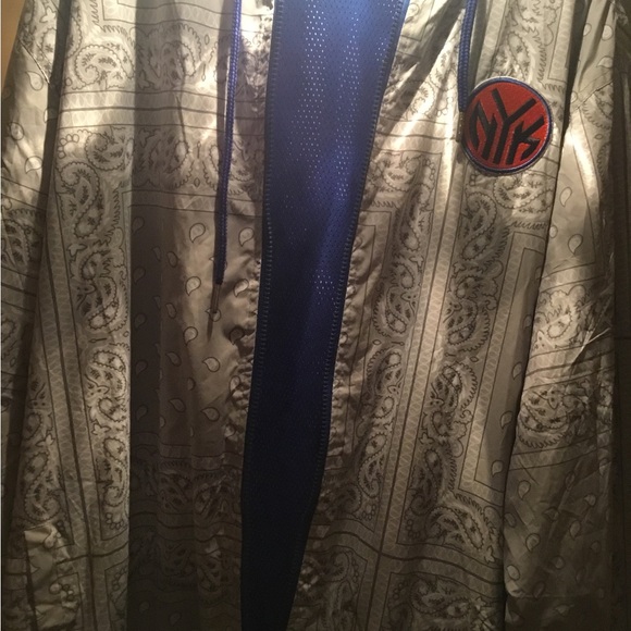 🆕 NBA TAG ZIPWAY NYK GRAY BANDANA PRINT JACKET 🆕🆕SIZE XL NEW YORK - Picture 14 of 15